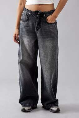 BDG Black Raw Hem Jaya Baggy Jeans Size 27in